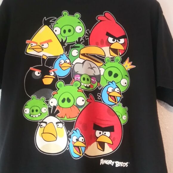 Angry Birds boy's size YXL black multicolored T-shirt - Picture 4 of 14